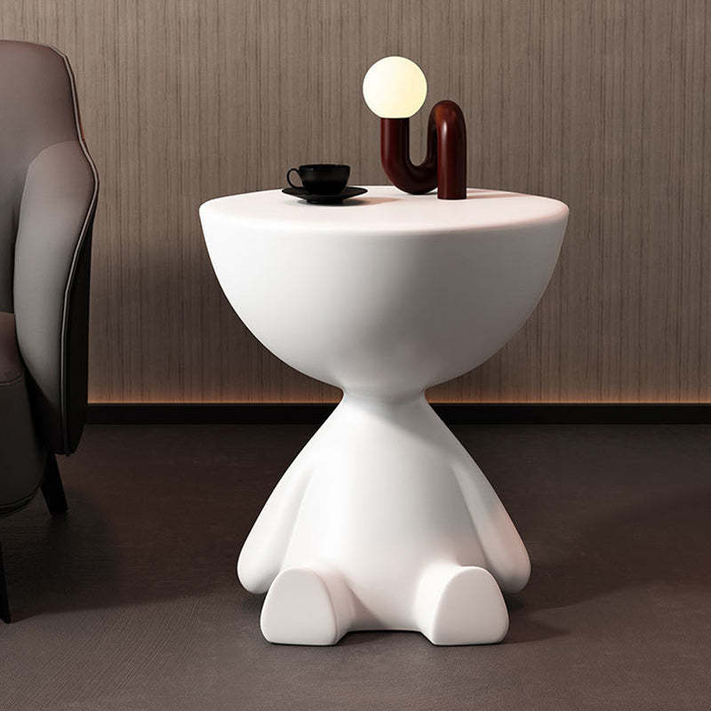Minimalist Round End Table — Orange