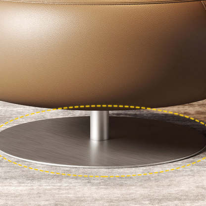 Scandinavian Curved Leather Rotatable Accent Chair