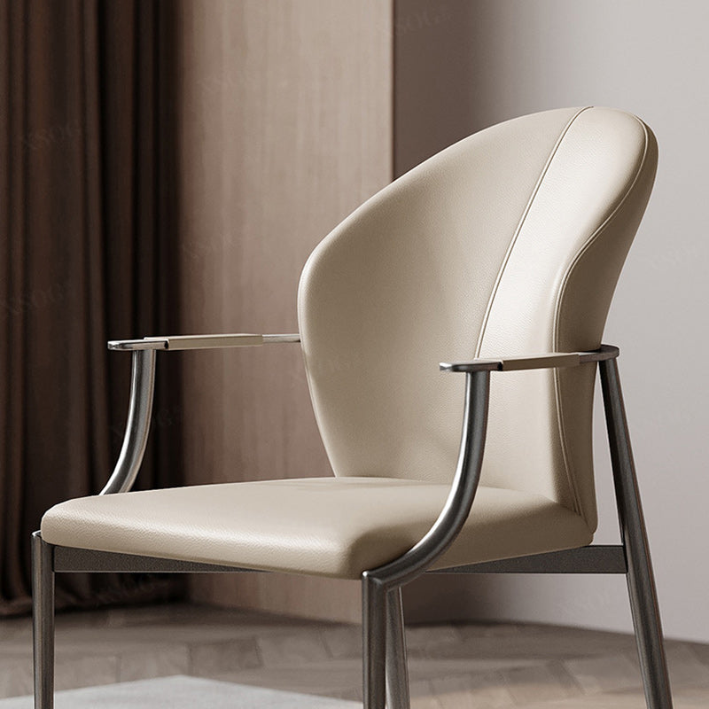 Modern Microfiber Leather Wraparound Dining Chair