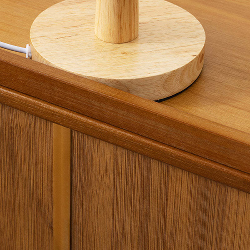 Vintage Wood Bamboo Plastic Nightstand