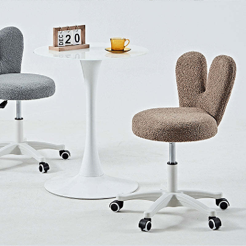 Minimalist Lambswool Metal Vanity Stool