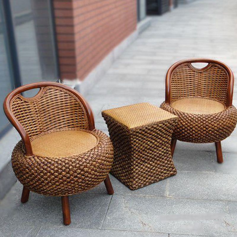 Vintage Orb Curved Bamboo Rattan Chair