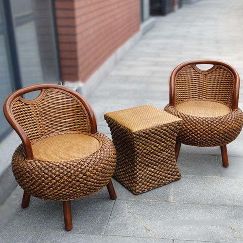 Vintage Orb Curved Bamboo Rattan Chair