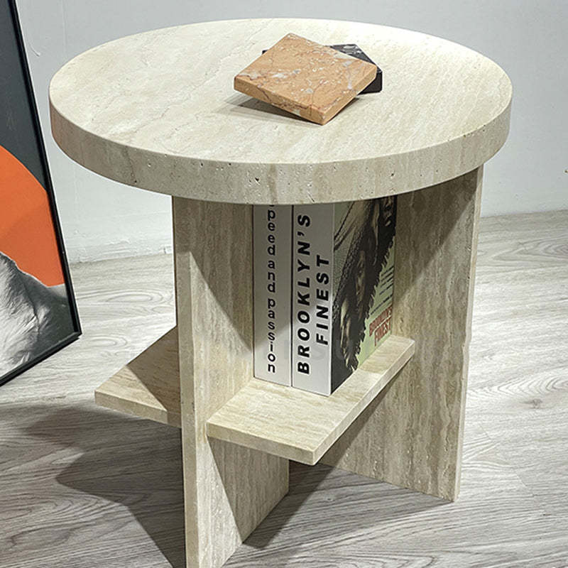 Nordic Travertine Chrysoprase Side Table — Chrysoprase