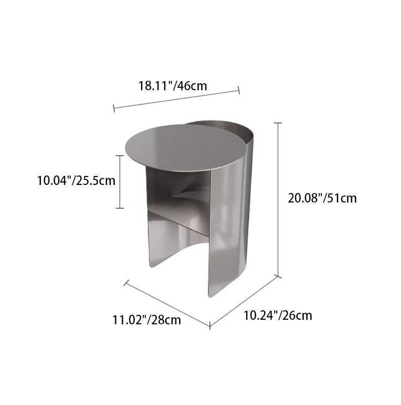 Minimalist Round Steel 2-Tier End Table
