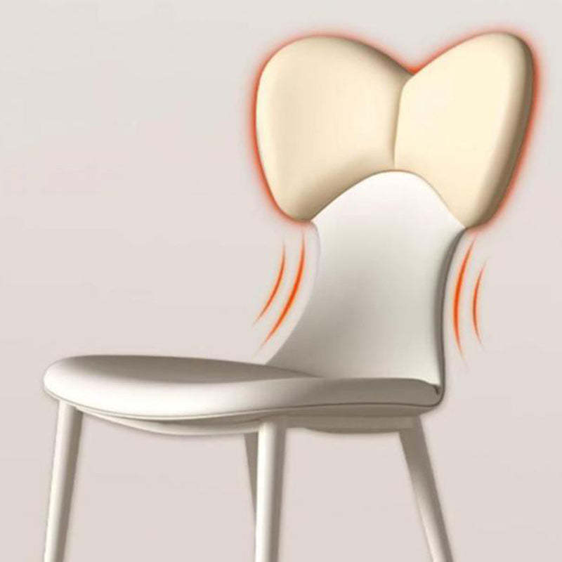 Nordic Leather Steel Bow Tie Dining Chair