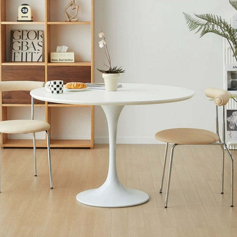 Scandinavian Leather Round Arc Dining Chair