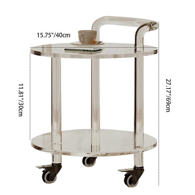 Contemporary Round Acrylic 2-Tier End Table