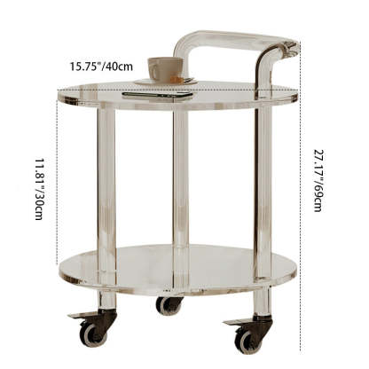 Contemporary Round Acrylic 2-Tier End Table