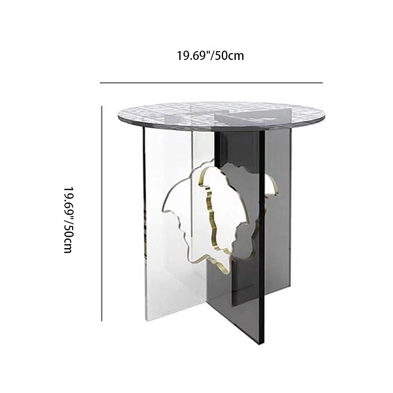 Modern Luxury Round Acrylic End Table