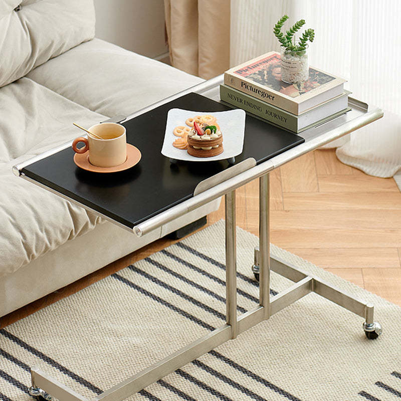 Scandinavian Wood Iron Rectangular End Table 1-Tier