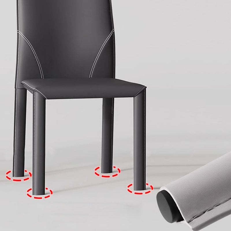 Modern Saddle Leather Carbon Steel Backless Dining Chair
