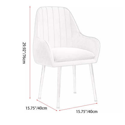 Nordic Striped Velvet Steel Vanity Stool