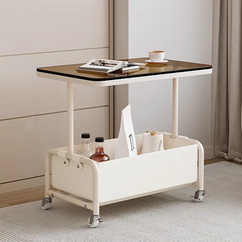 Modern Rectangular Iron Glass End Table