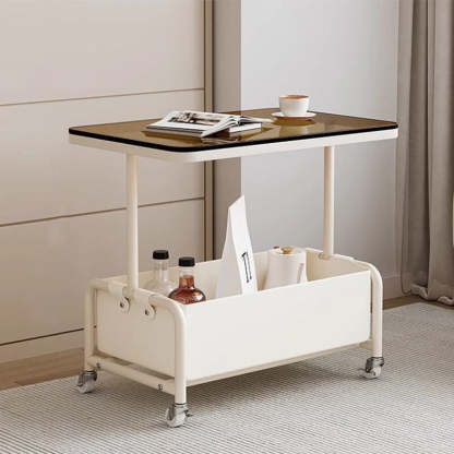 Modern Rectangular Iron Glass End Table