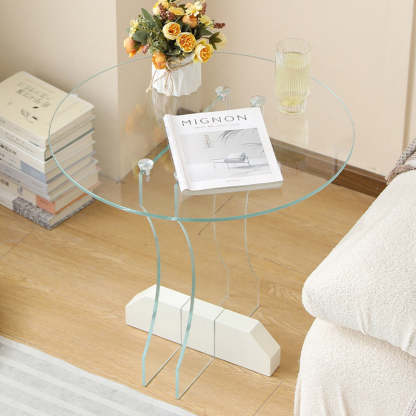 Minimalist Glass Solid Wood Coffee Table