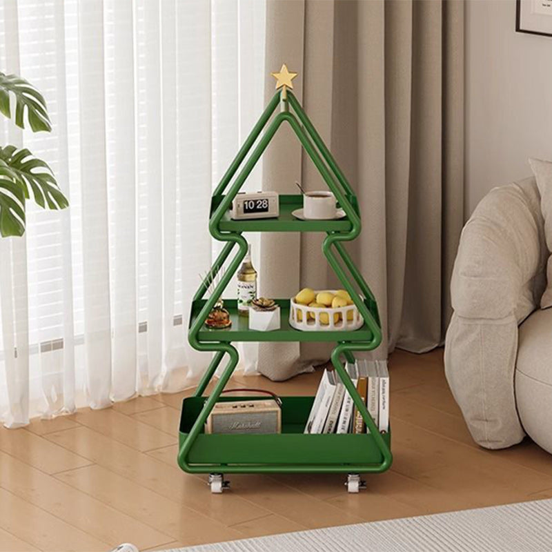 Modern Art Deco Christmas Tree Glass Side Table 3-Tier