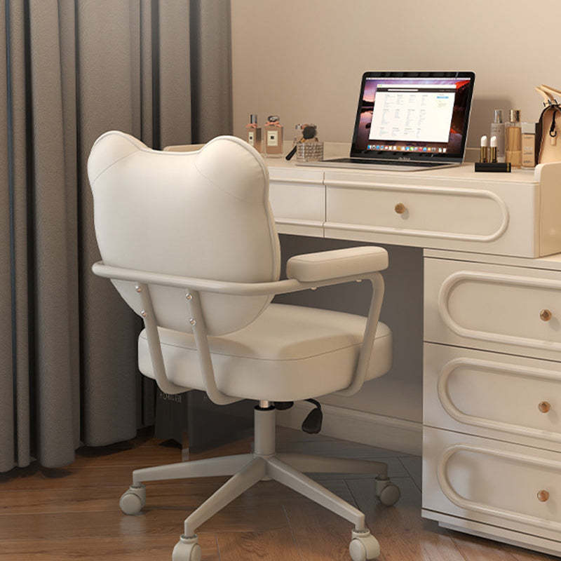 Contemporary PU Leather Bear Square Vanity Stool