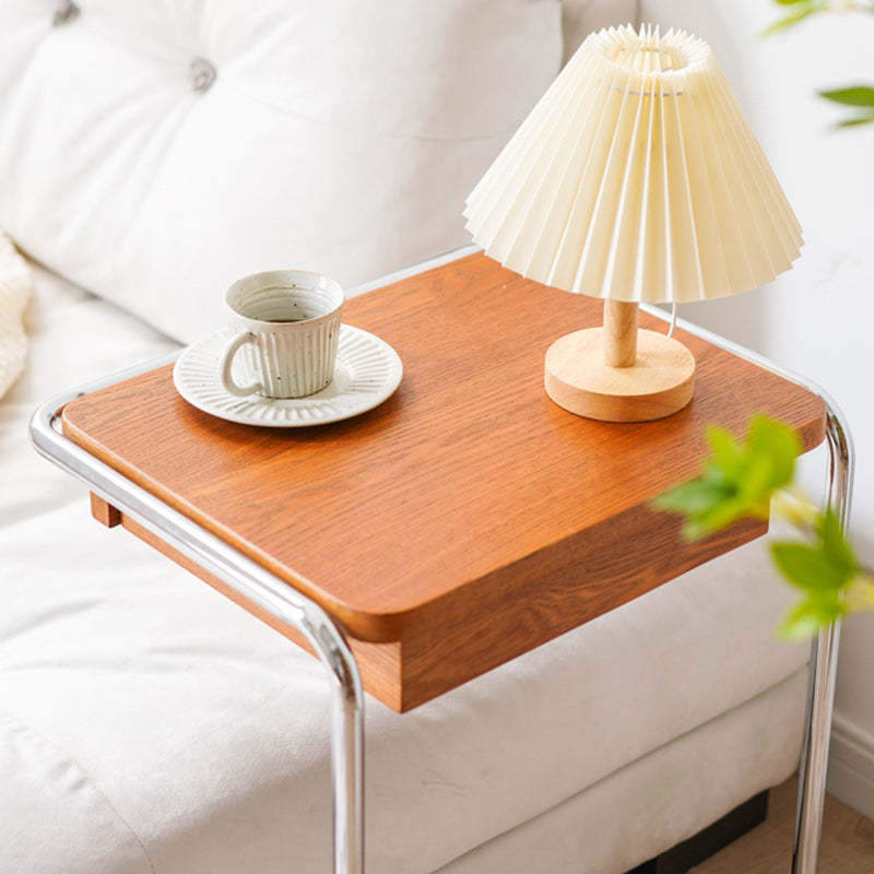Minimalist Wood Steel End Table