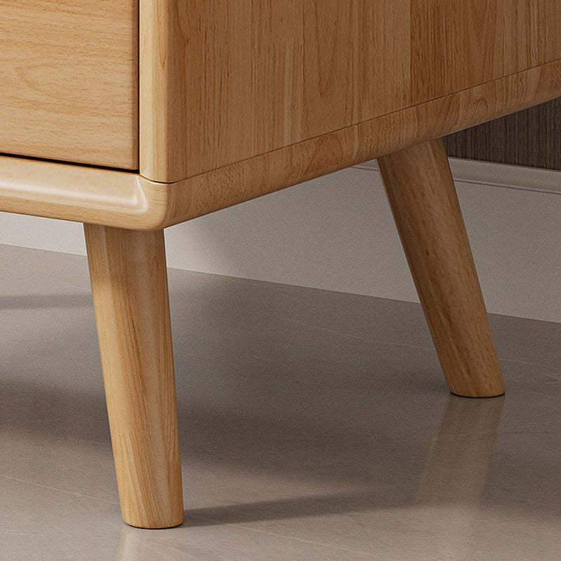 Minimalist Rubberwood Solid Wood Nightstand