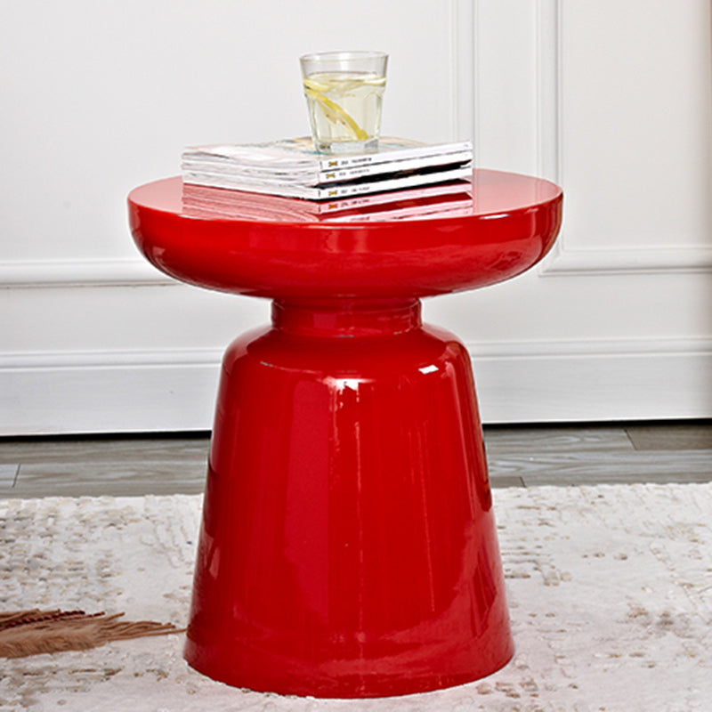 Scandinavian Round Disc Column End Table