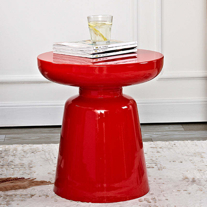 Scandinavian Round Disc Column End Table
