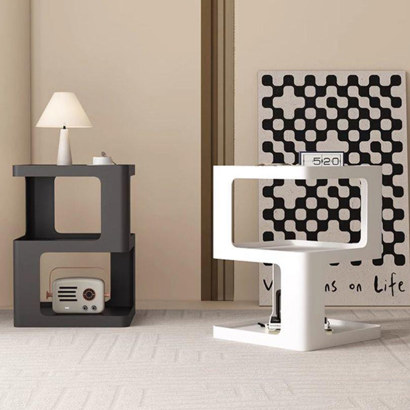Minimalist Iron 3-Tier Side Table — White