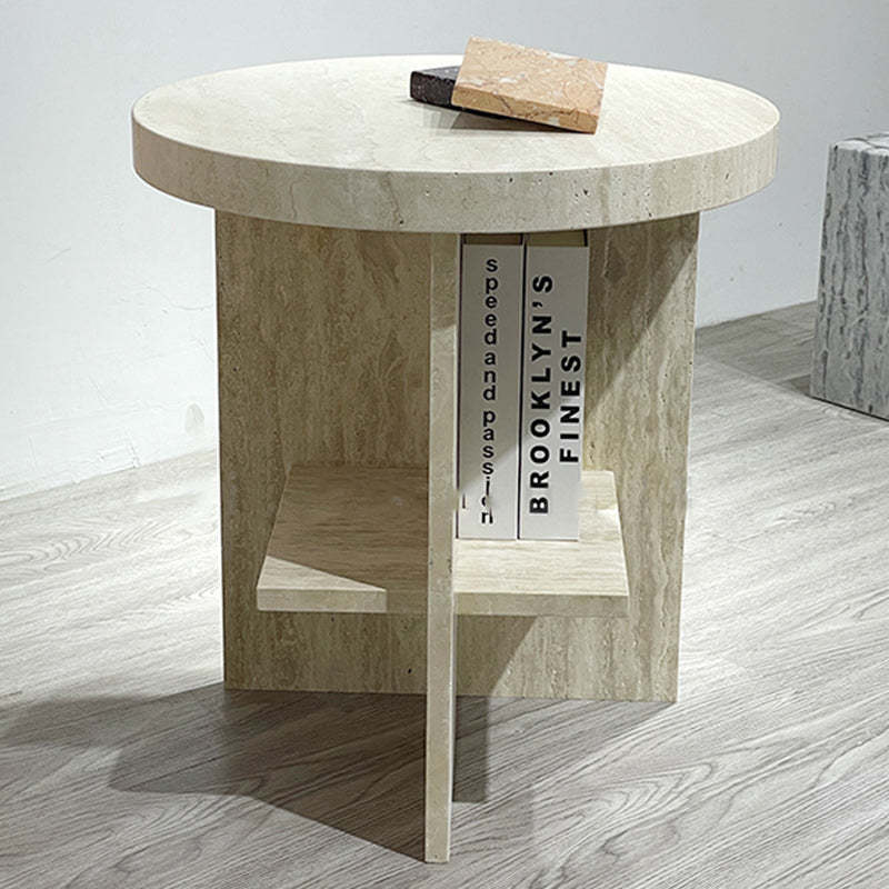 Nordic Travertine Chrysoprase Side Table