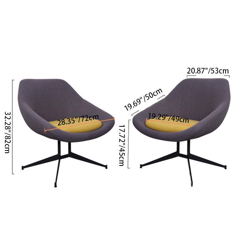 Minimalist Fabric Arc Accent Lounge Chair