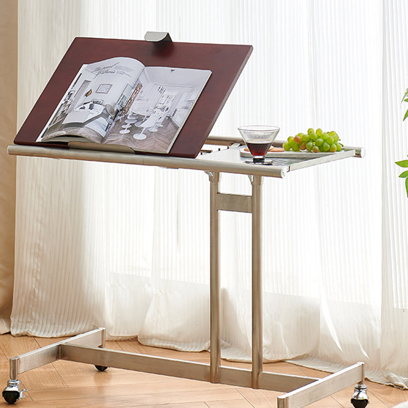 Scandinavian Wood Iron Rectangular End Table 1-Tier