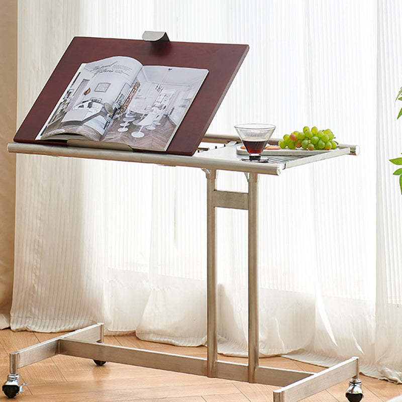 Scandinavian Wood Iron Rectangular End Table 1-Tier