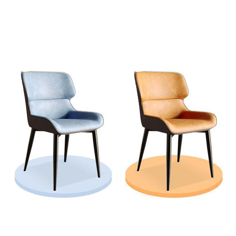 Scandinavian Leather Steel Vein Dining Chair