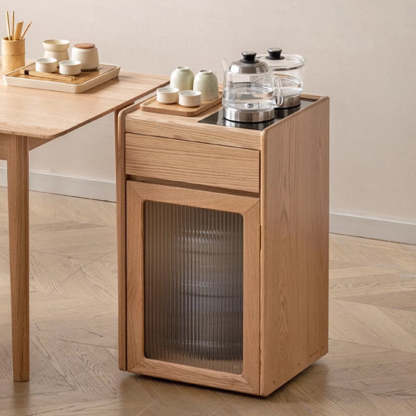 Minimalist Solid Wood 1-Drawer End Table — Original Wood Color