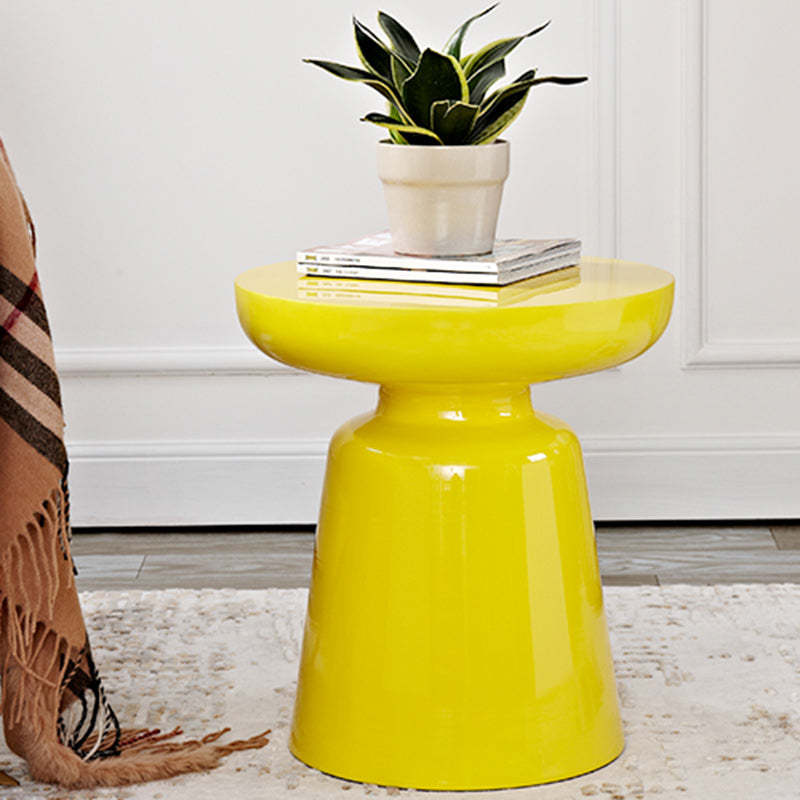 Scandinavian Round Disc Column End Table