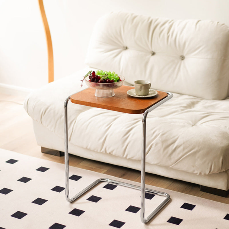 Minimalist Wood Steel End Table