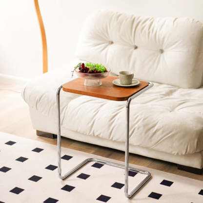 Minimalist Wood Steel End Table