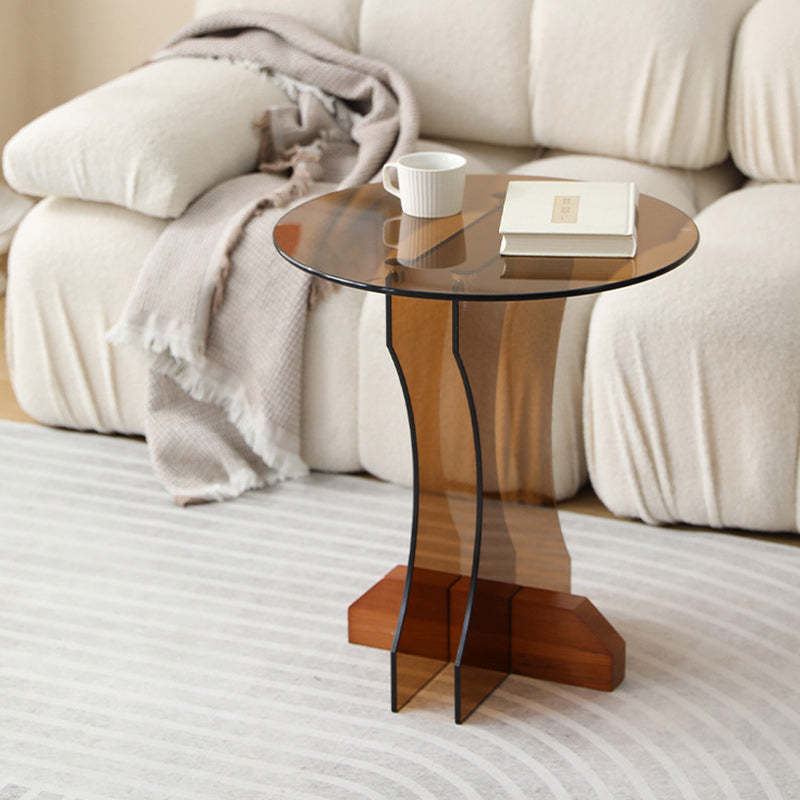 Minimalist solid coffee tables in glass wood