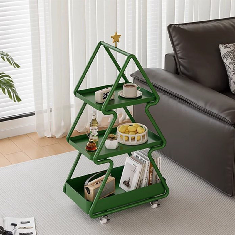 Modern Art Deco Christmas Tree Glass Side Table 3-Tier