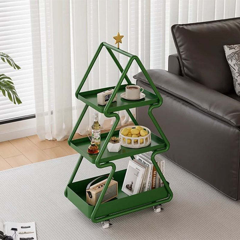 Modern Art Deco Christmas Tree Glass Side Table 3-Tier