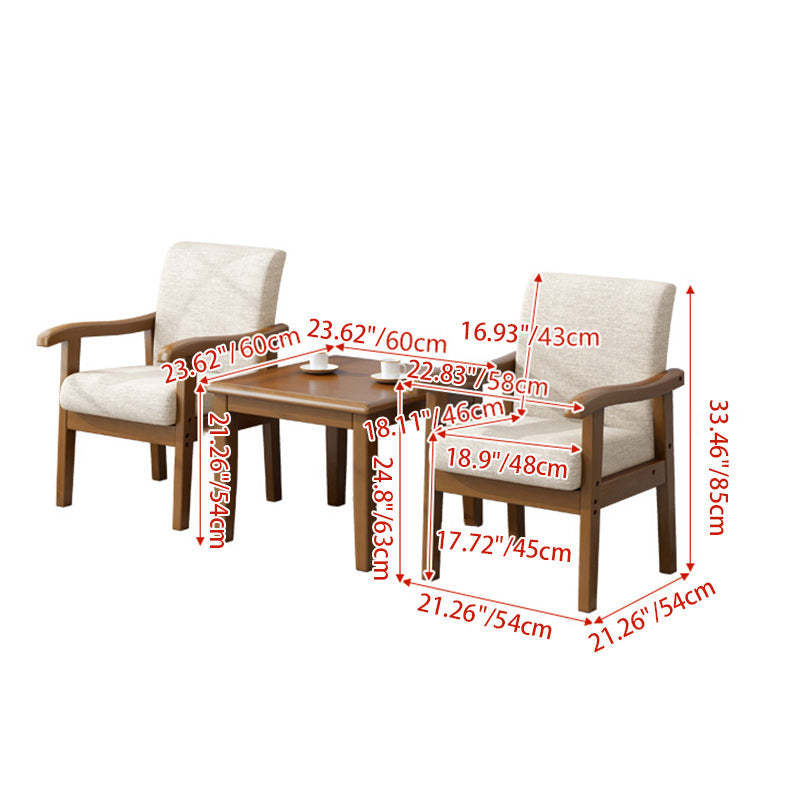 Modern Rubber Wood Cotton — 1 Chair With Gray Cushion / Black