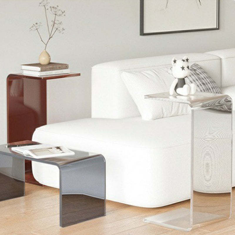 Minimalist Rectangular Acrylic Side Table — Transparent