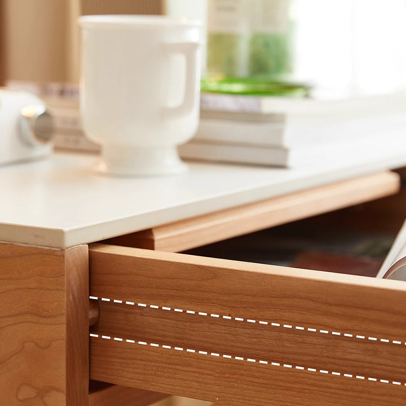 Japanese Solid Wood 2-Tier End Table