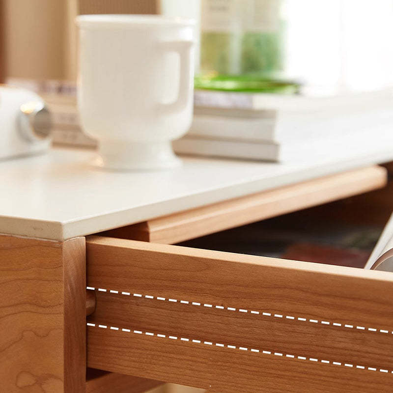 Japanese Solid Wood 2-Tier End Table