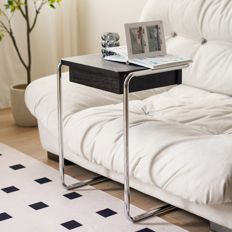 Minimalist Wood Steel End Table
