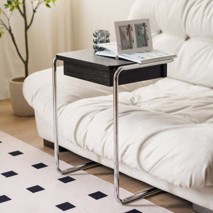 Minimalist Wood Steel End Table