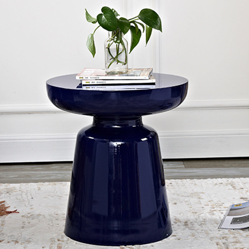 Scandinavian Round Disc Column End Table