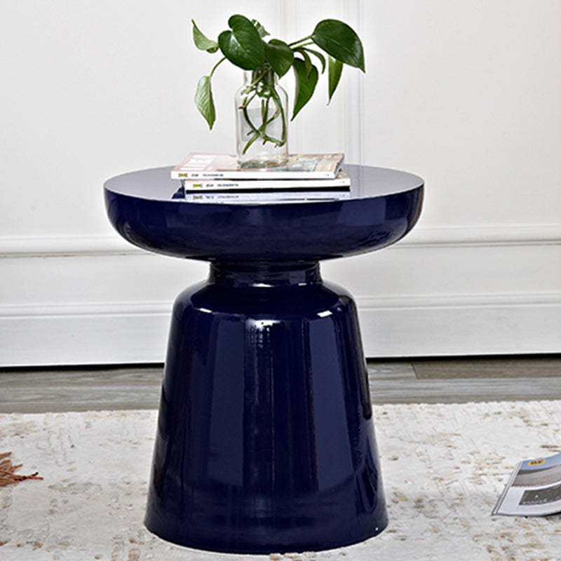 Scandinavian Round Disc Column End Table