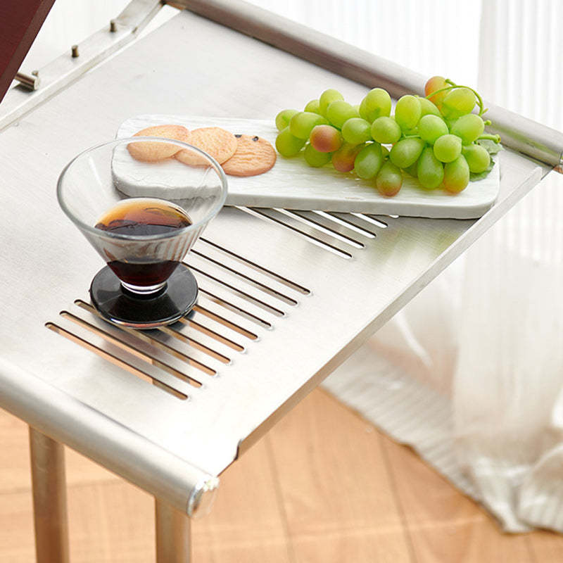 Scandinavian Wood Iron Rectangular End Table 1-Tier
