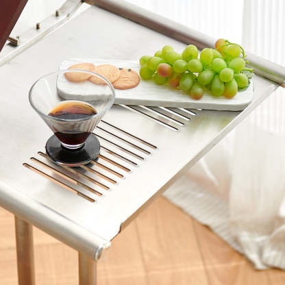 Scandinavian Wood Iron Rectangular End Table 1-Tier