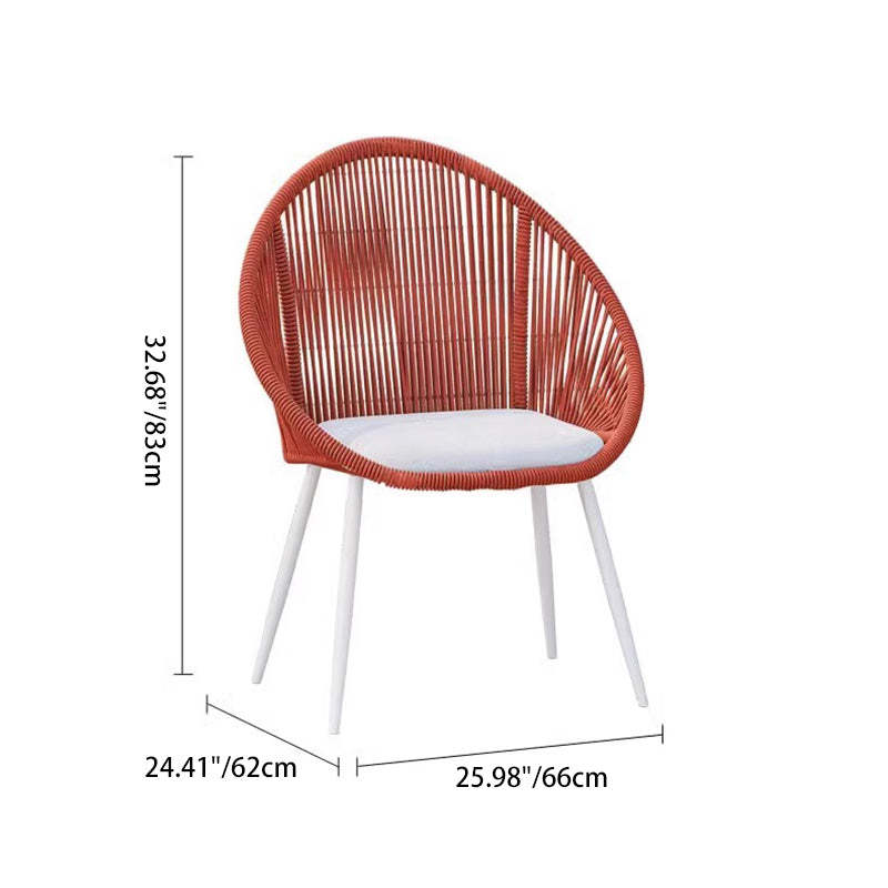Boho Waterproof Rattan Rope Round Outdoor Side Table
